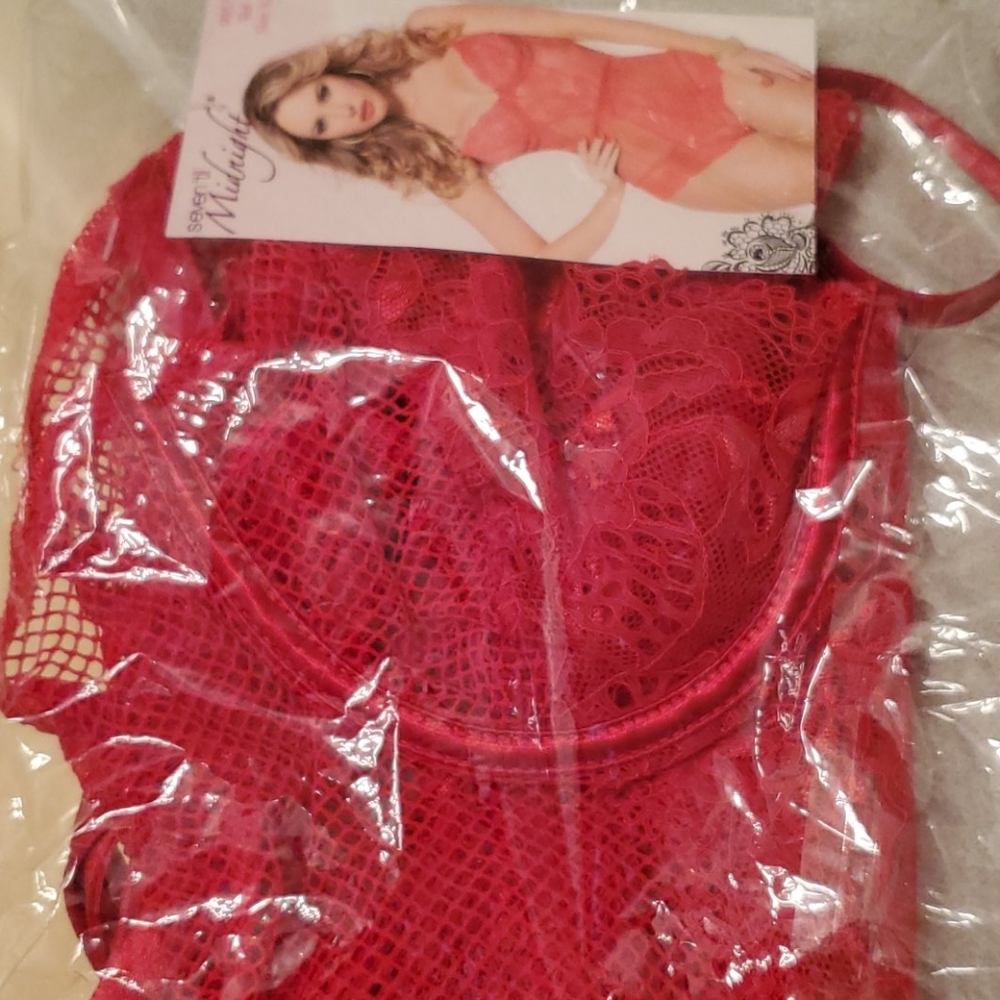Yandy Red Net and Lace Teddy (XL)